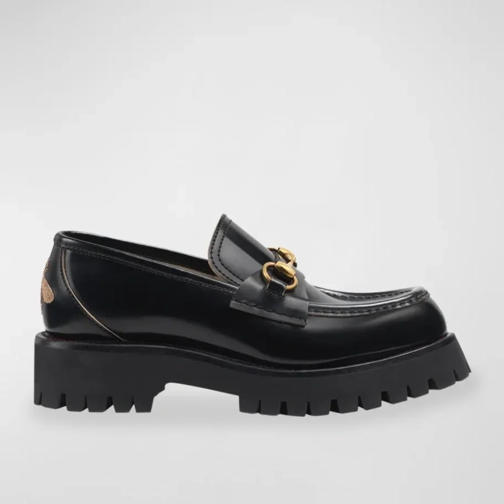 Gucci Harald Leather Lug-Sole Loafers